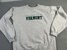 University of Vermont Crewneck Sweatshirt Large Gray Made in USA Cotton Exchange