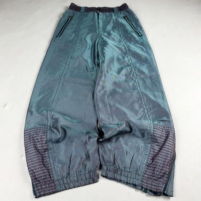 Womens Vintage Y2K Nylon Track Pants Zip Ankle Windbreaker Retro Sportswear