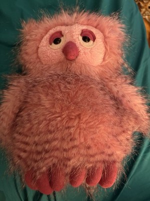 Jellycat London Olga Owl 10'' Plush Pink Hairy Furry Fuzzy Fluffy Bird Toy