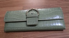 Alligator Embossed Green Leather Wallet