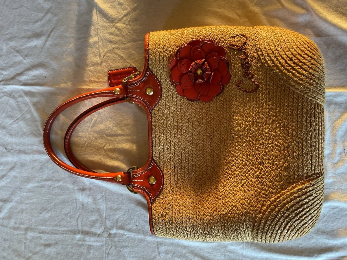 Coach Floral Bags & for Straw Exterior Women for sale | eBay