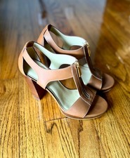 Michael Kors Berkley Leather Sandal Luggege Brown 7 M