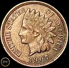 1907 Indian Head Cent Penny - Sharp Very Fine Grade - Collector Coin JC 153