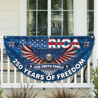 Patriotic Eagle Flag America Semicircle Flag