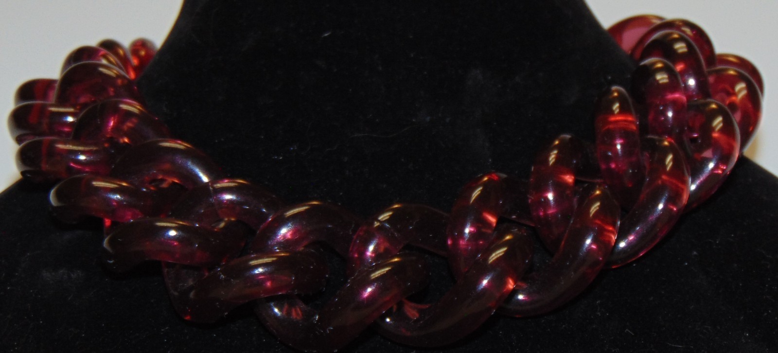 Large Translucent Purple Chain Link Necklace - image 1