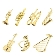 7 Pcs Mini Musical Instruments Miniature House Accessories Doll Decor