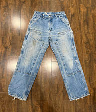Carhartt B73DST Men's Blue Denim Cotton Work Pants 32x30 Construction