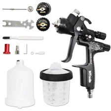Gravity Feed Paint Spray Gun 1.3 and 1.7MM Nozzle With 600CC Paint Mixing  Cup 