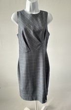 Women's Sz: 4 Banana Republic Navy Glen Check Sheath Academia Office Prep