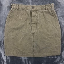 J. Crew Mini Skirt Women 6 Green Good Vintage 100 Cotton Made in USA Distressed