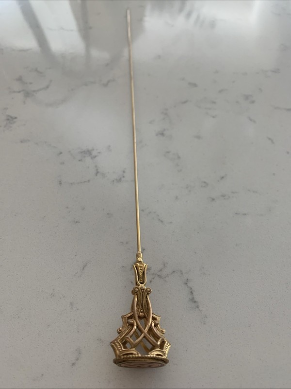 Art Nouveau Hat Pin Antique monogram 
