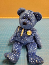 Ty Beanie Baby Decade 10 Year Anniversary Blue Teddy Bear Plush Toy Collectible