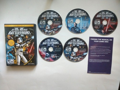 Star Wars Battlefront II 2 PC 2005 Discs 5 Battlefront 2 Complete CIB W/ Key