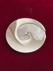 SAJEN .925 Sterling Silver & Mother of Pearl Pin Brooch Pendant Dove Bird