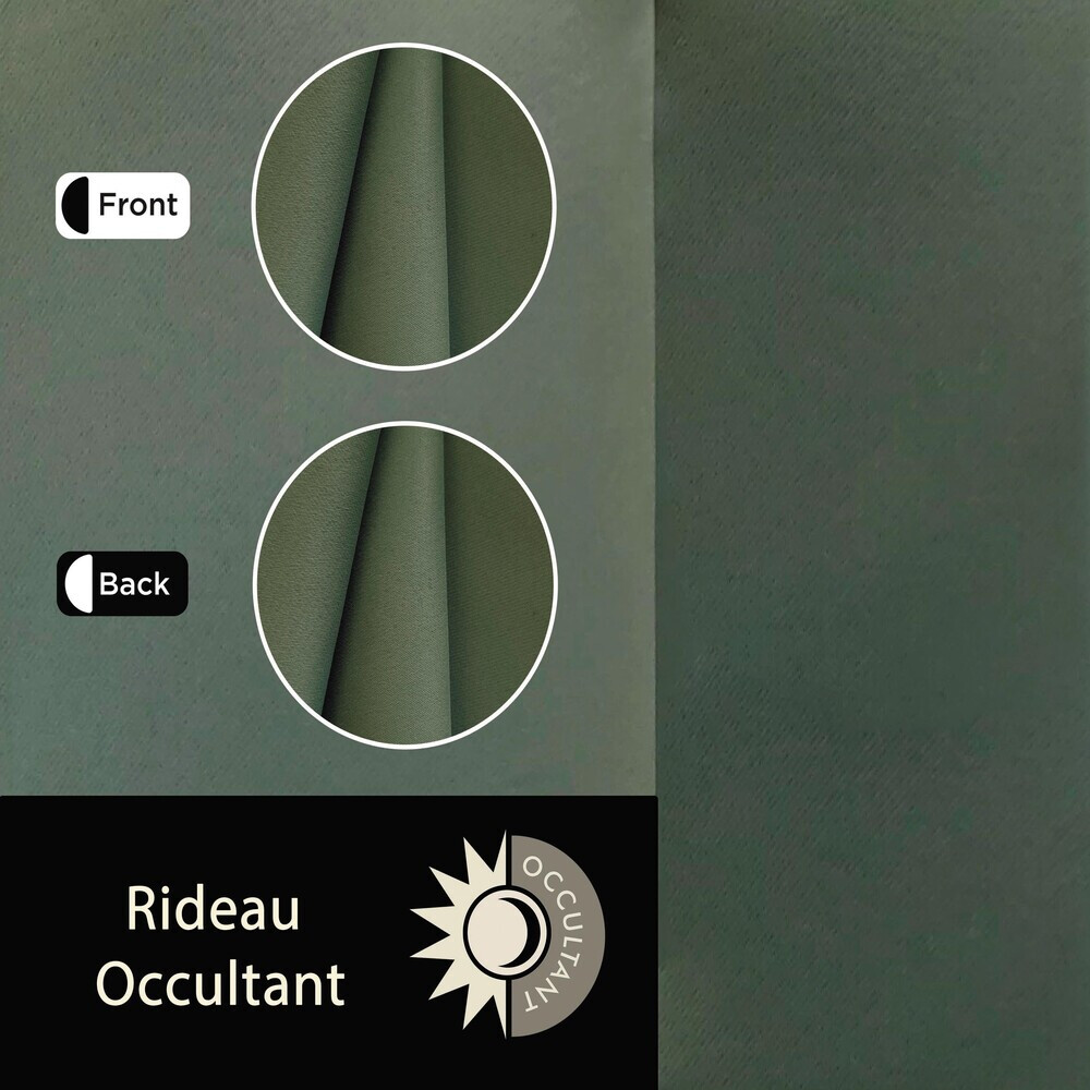Rideau occultant kaki 140x240cm Atout Ciel pour chambre adulte