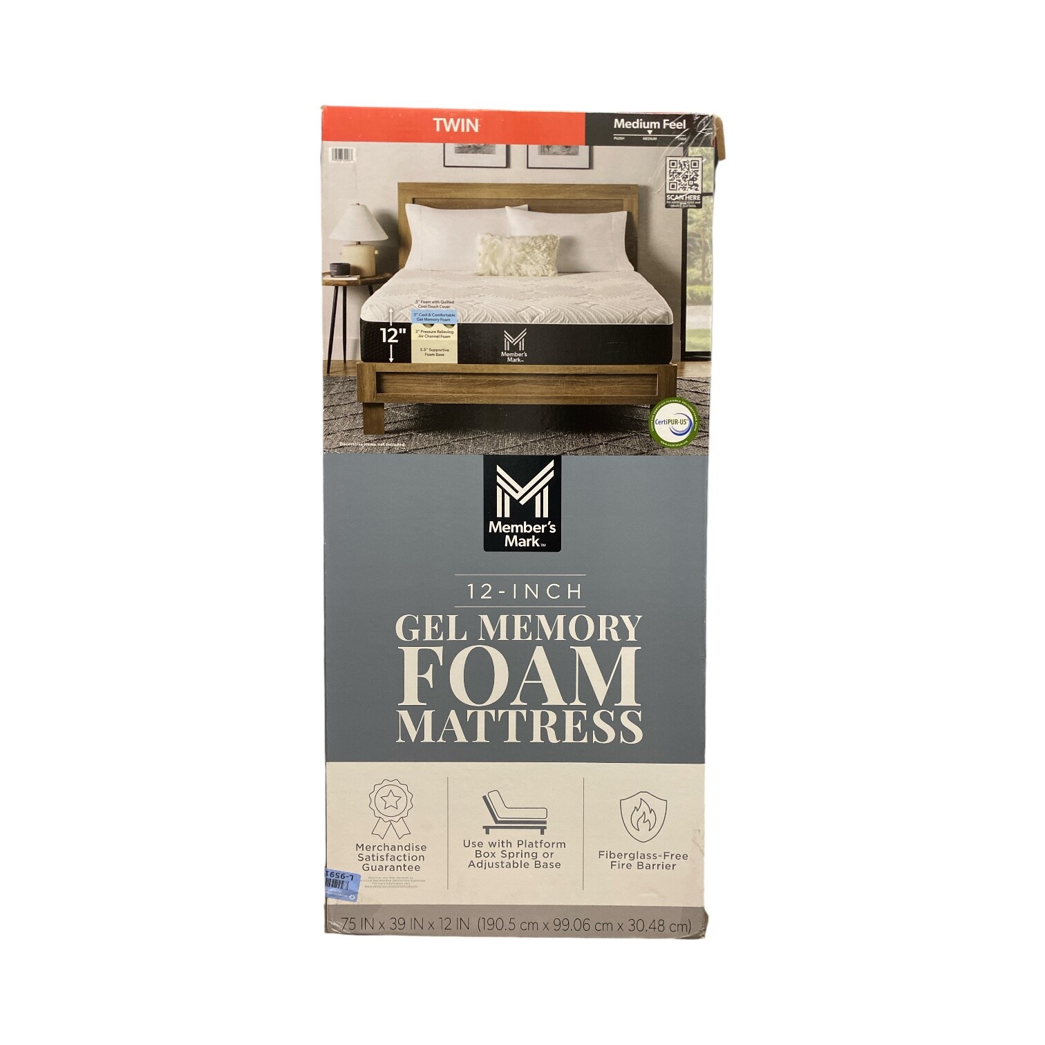 Members Mark Матрас с эффектом памяти Hotel Premier 12 средний по ощущениям двухместный 44090₽