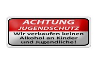 Blechschild Hinweis 27X10 Cm Achtung Jugendschutz Deko Schild