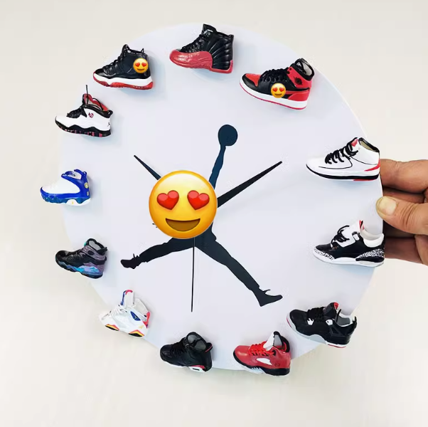 jordan tennis shoe clock