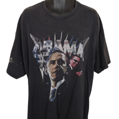 Barack Obama T Shirt Mens Size 2XL Black 44th President Rap Tee
