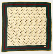Vintage Robinson Golluber Scarf Handkerchief Polka Dot Green Preppy 1980s 1990s