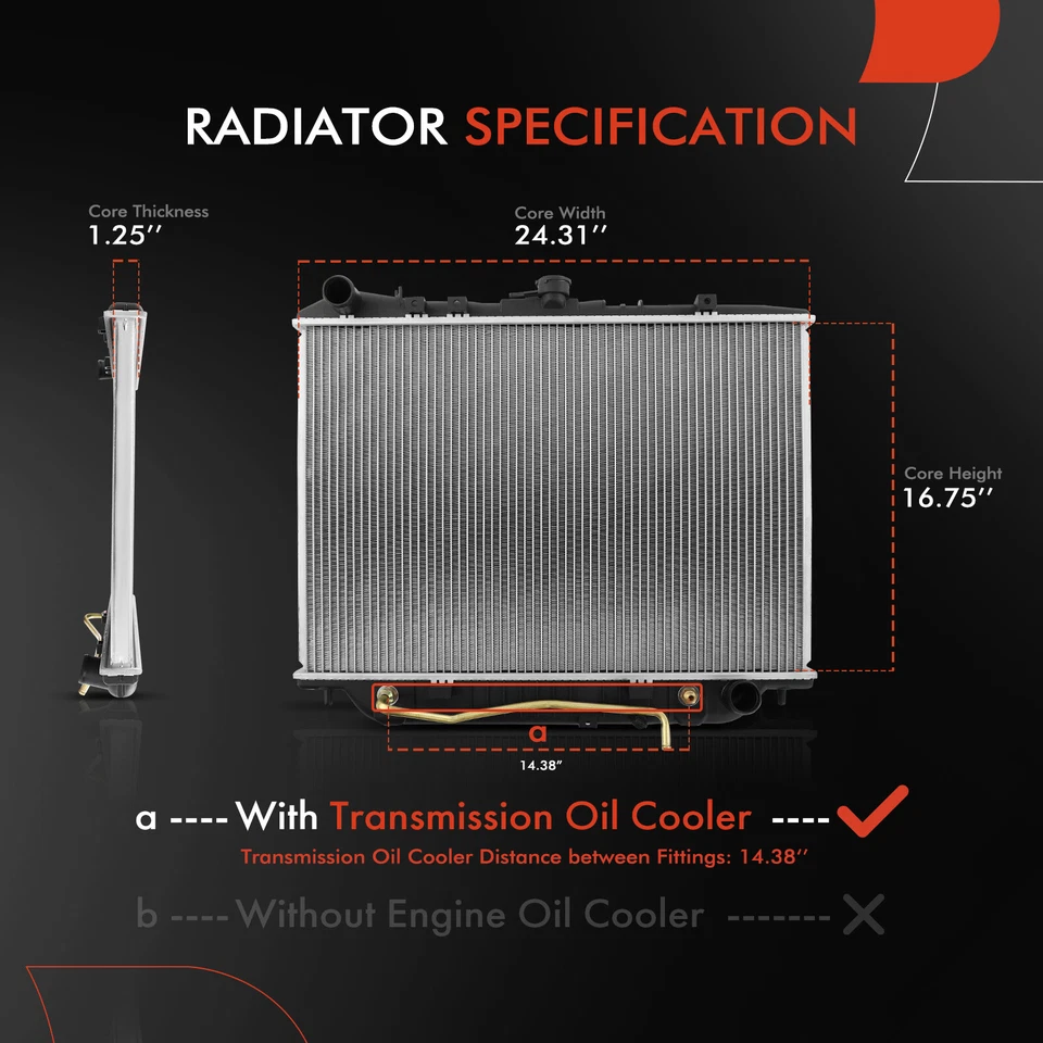 Radiador con enfriador de aceite de transmisión para Honda Passport Isuzu Rodeo VehiCROSS Foto 2 de 4