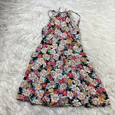 ASOS Women's US 4 Multi-Color Floral Sleeveless Mini Dress Open Back High Neck