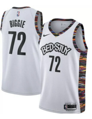 Nike Nets NBA Lサイズ Nike Brooklyn Nets White Biggie City Jersey Swingman Men Size