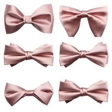 Men Pink Wedding Party Bow Neck Tie Formal Business Suit Tuxedo Shirt Bowtie