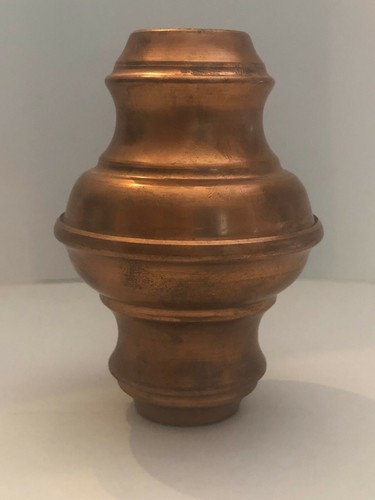 NEW: old stock Handmade Copper 2 pc. Lamp Font 3.5"h column break lamp part - Picture 7 of 8
