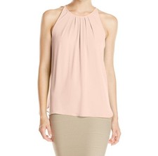 NEW BCBG MAX AZRIA SHADOW BLUSH KYMBERLY PLEATED NECK TOP WQR1U609/S380A SZ S