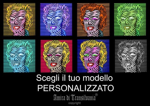 Marilyn Monroe Ritratto Pop Art Optical Amira Artista Dipinto Arte Contemporanea - Picture 13 of 24