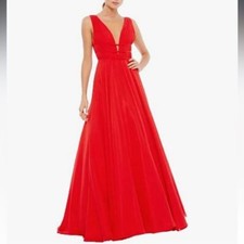 Ieena Duggal 55379 V-Neck Prom Dress - Elegant Sleeveless Dress AUTHENTIC