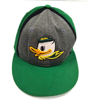 Oregon Ducks Nike True Hat Cap Strap Back Green Gray Duck Logo OSFM