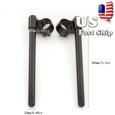 CNC Riser 1in 52mm Clip on Clip-ons Handle Bars HandleBar Black Motorcycle Set