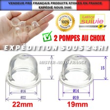 x2 POMPE POIRE D'AMORÇAGE CARBURATEUR DÉBROUSSAILLEUSE TRONÇONNEUSE ATB A2 19MM