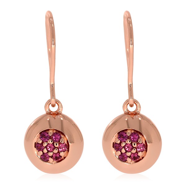 Xen OhrhäNger Mit 14 Rhodolithe Ca. 0,31 Ct. RosèVergoldet-image