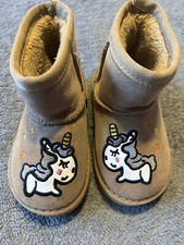 Size 4 Baby Toddler Winter Boots , Warm, Faux Sherpa Lined