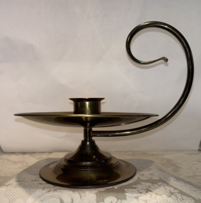 Extra Large Vintage Baldwin Brass Chamberstick Candle Holder - 8½'' Pan