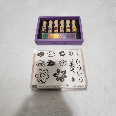 Lot of 2 Stampin' Up! Rubber Stamps TWO STEP