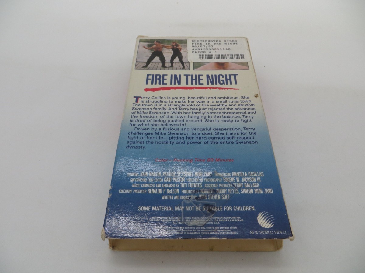 FIRE IN THE NIGHT ( 1985, VHS Tape ) John Martin Graciela