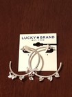 lucky brand earrings silver tone fan charm hoop new with tags — photo 4