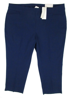 Chico's So Slimming Brigitte Slim Crop Pants Kings Navy Sz 4 20/22