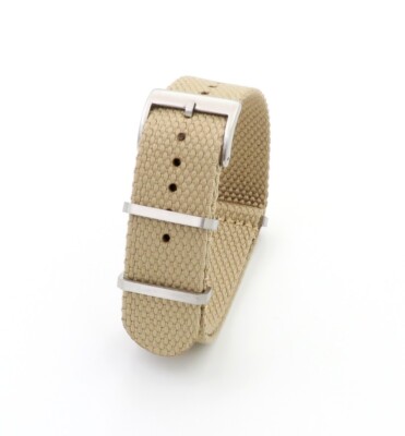 Nato Segeltuch-Canvas Uhrenarmband Modell Top-Gun beige-creme 22 mm Nato Strap
