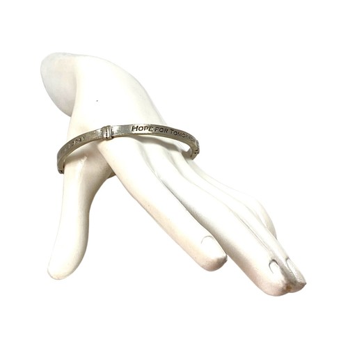 Inspirational Bangle Bracelet M Pewter Slim HOPE FOR TOMORROW Boho Gypsy Indie - Picture 15 of 15