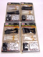 NOS! LOT of 4, ILLINOIS INDUSTRIAL TOOL 160 PIECE CABLE CLIP AND TIE KIT #26070