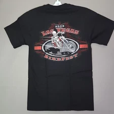 Las Vegas BikeFest Motorcycle Rally 2008 Shirt S Skeleton NWOT Deadstock NOS