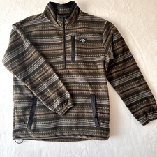 Billabong Mock Neck Fleece Mens Medium Long Sleeve 1/4 Zip Drew Aztec Hiking
