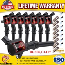 Set of 8 Ignition Coil & Platinum Spark Plug for Ford F150 4.6L 5.4L FD503 DG508