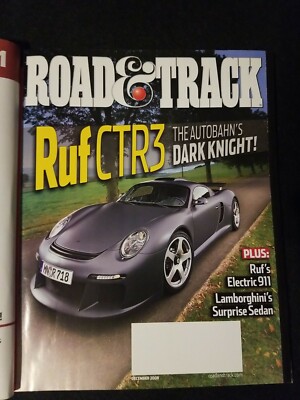Road & Track Magazine December 2008 Porsche Ruf CTR3 Electric 911 Lamborghini 