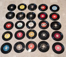 Twenty-Five 45s from 1955-63 - Lot V-1 - need cleaned, but sleeved; nice group!